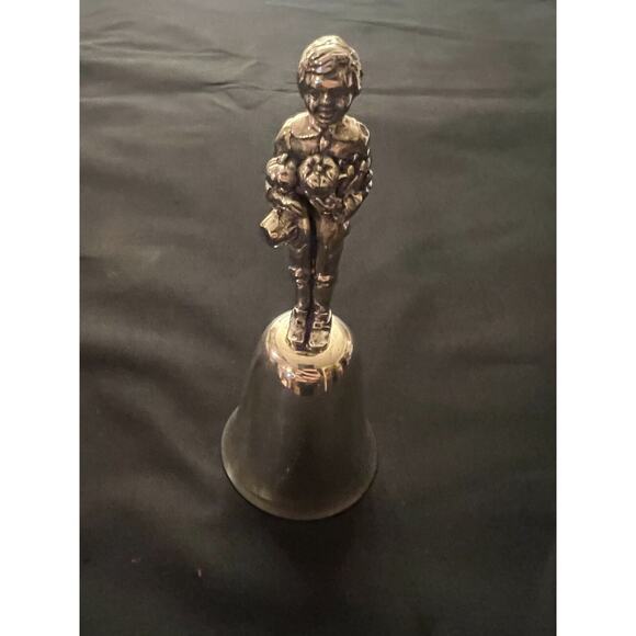 REED & BARTON Vintage Silver Plate Annual Christmas Bell Boys on Top Set of 2 - Picture 3 of 6